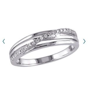 New Genuine Diamond Ring Sterling Silver